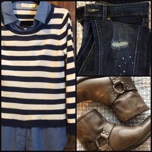 🔹FADED GLORY🔹Faux layered long sleeved knit NWOT